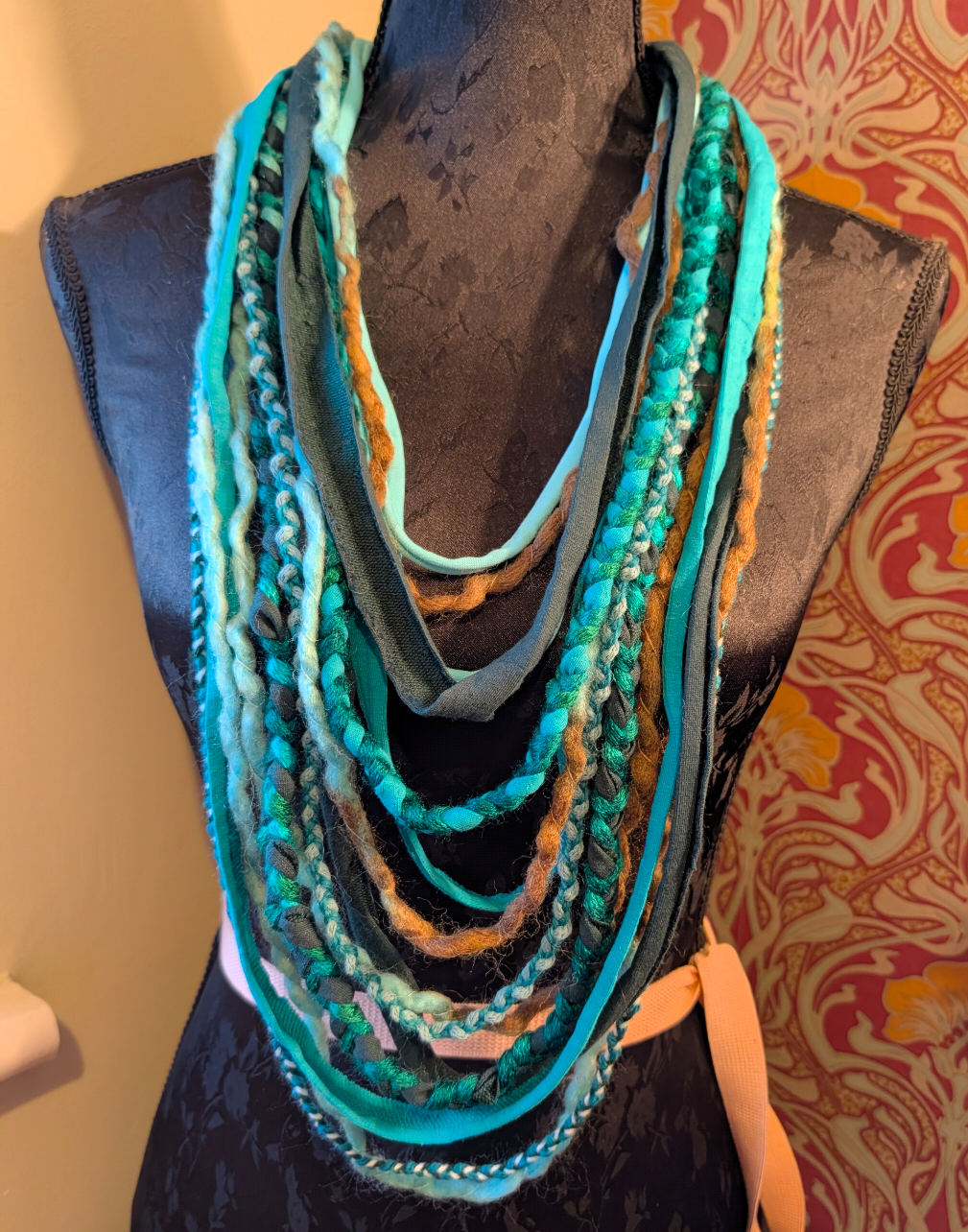Sea breeze Upcycled Handmade Boho Style Scarf